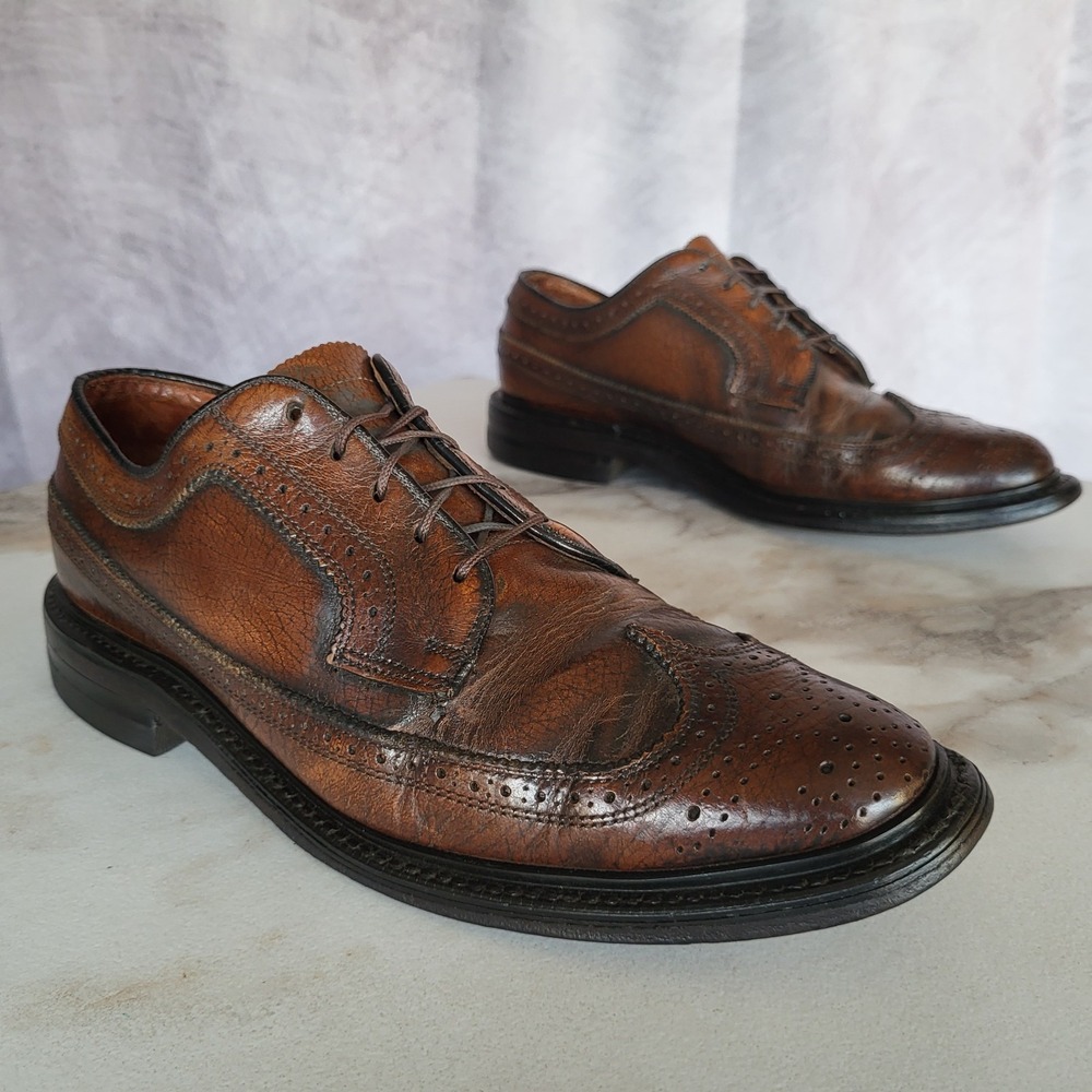 Florsheim Longwing Wingtip Derby Blutcher Men's Size 7.5 D Brown